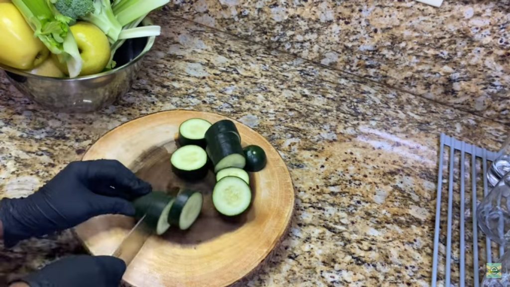 Cutting Cucumber.