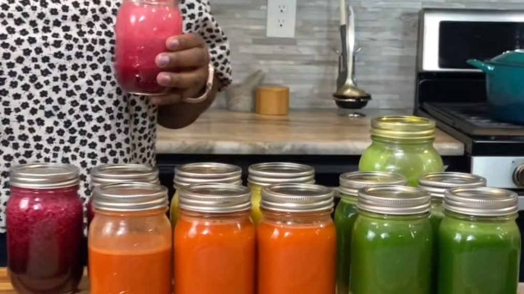 Storing juice in airtight jars.