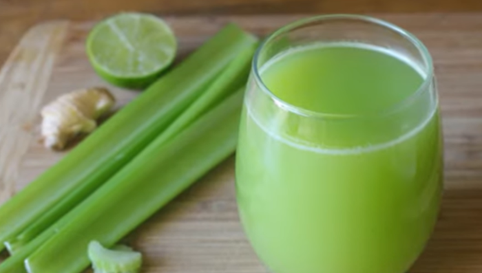 celery ginger juice in glass