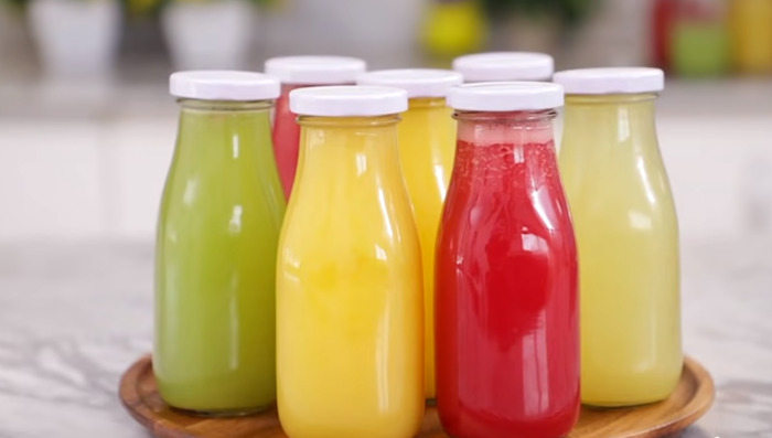 juice in storage containers