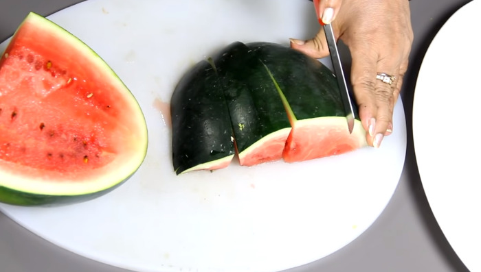 cutting watermelon