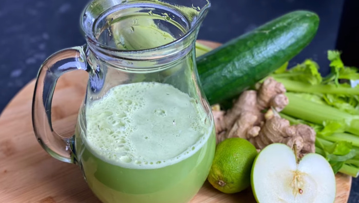 green juice in jug