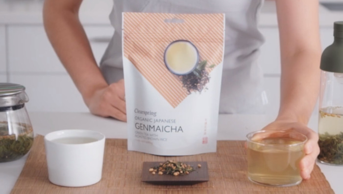 ingredients for making genmaicha green tea