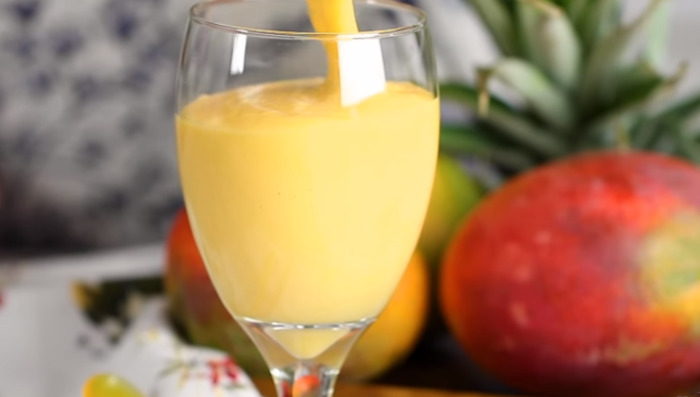 mango smoothie in glass